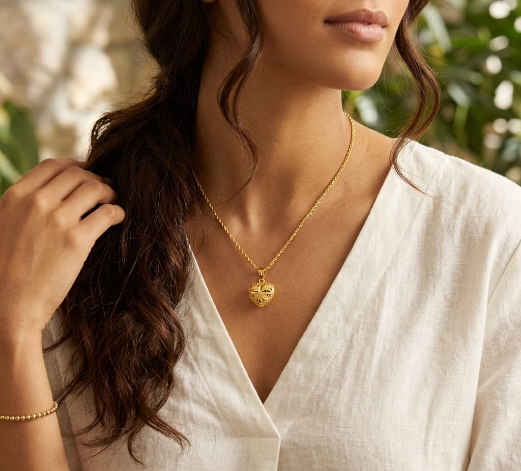 Elegant Heart Shaped Memorial Necklace