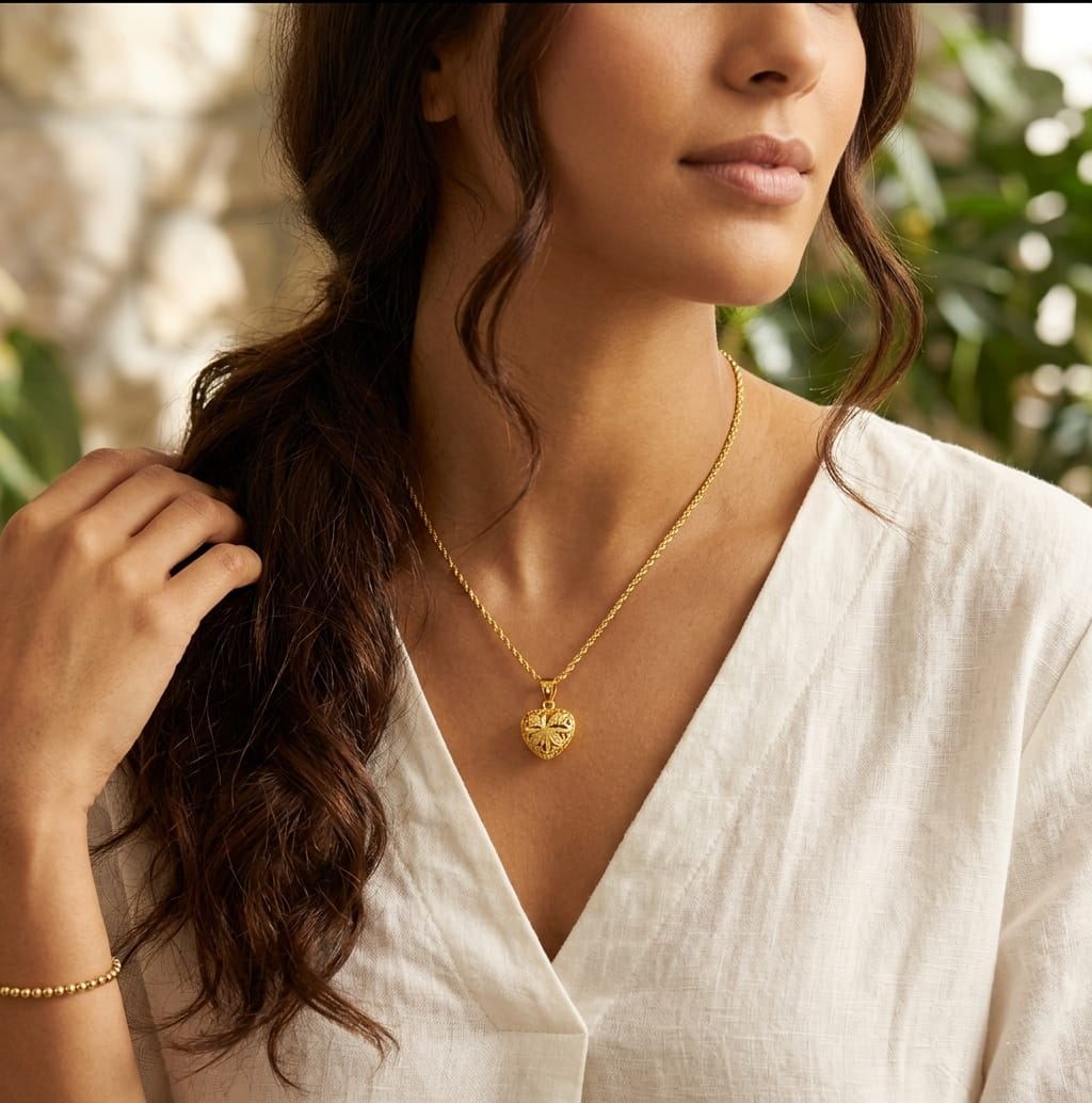 Elegant Heart Shaped Memorial Necklace
